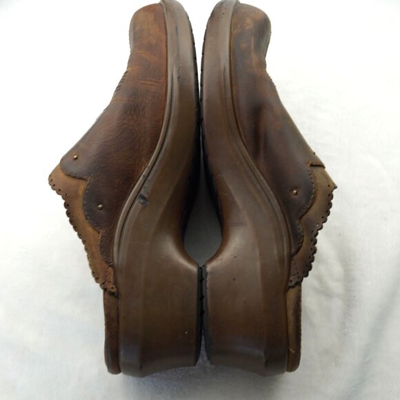 Ariat Brown Leather Western Slip-On Clogs‎ Size 10B Style 94225 - Picture 7 of 11
